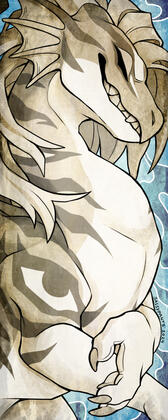 A dragon with a pale blue smoky background. A dragon with a pale blue smoky background.