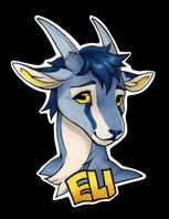 Marker bust badge of Eli, a goat. Marker bust badge of Eli, a goat.