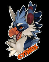 Marker bust badge of Cyphris, a gryphon. Marker bust badge of Cyphris, a gryphon.