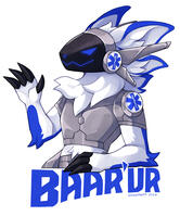 Digital half body badge of Baar'ur, a protogen. Digital half body badge of Baar'ur, a protogen.
