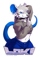 Digital half body badge of Loki, a mouse. Digital half body badge of Loki, a mouse.