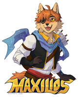 Digital half body badge of Maxilios, a fox. Digital half body badge of Maxilios, a fox.